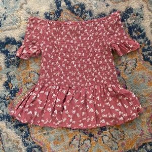 Floral off the shoulder Top. Size small